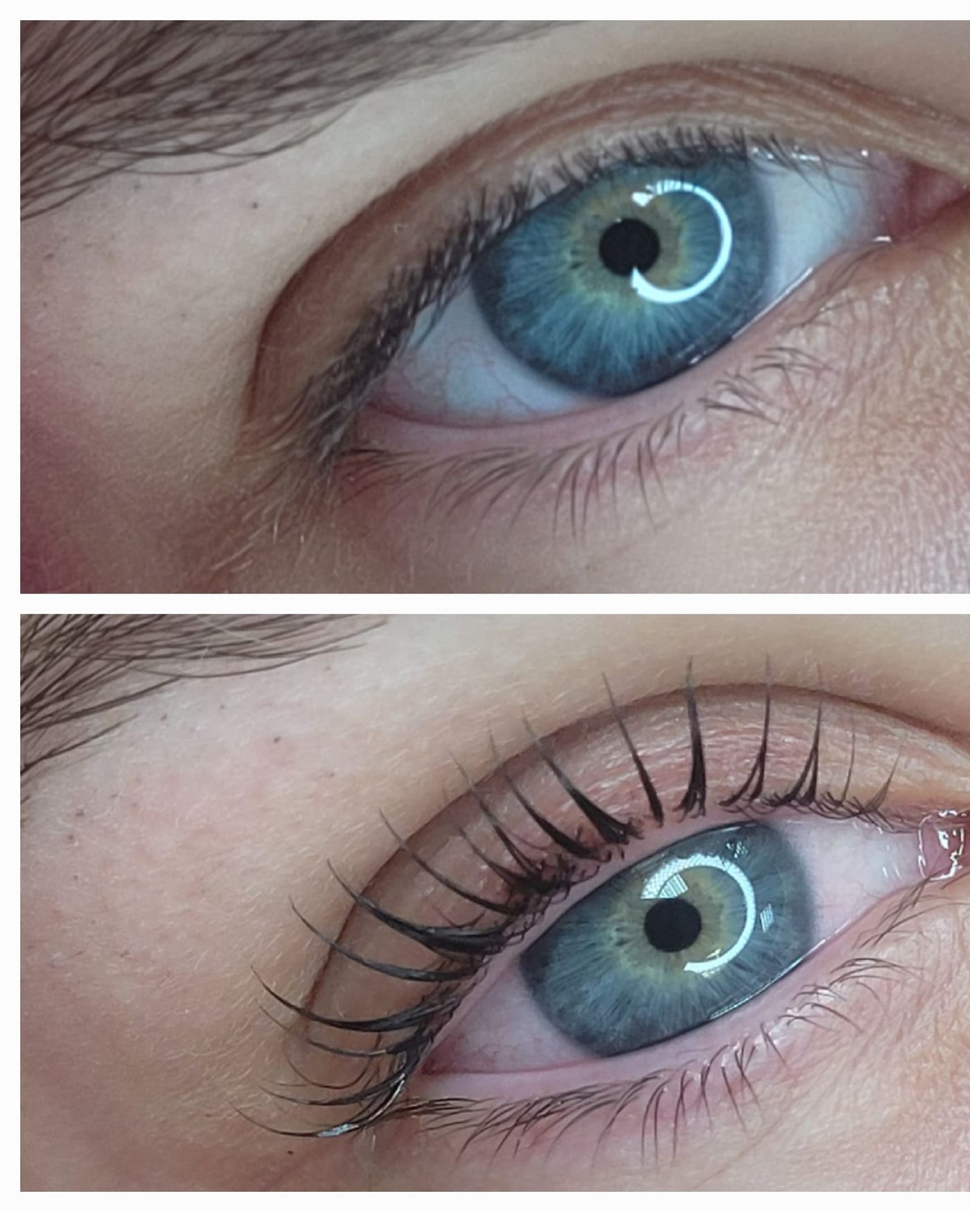 Un lashlift coréen, avant et après